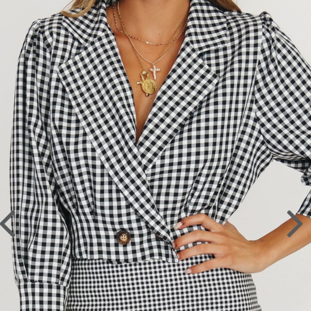 NWT Verge Girl Check Blazer/Blouse